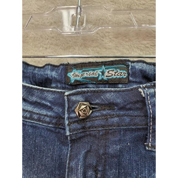 Imperial Star Jegging Jeans Girls Size 14 Blue Denim Cotton Beaded Straight Leg‎ - Picture 5 of 8